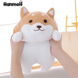 Fatty Shiba Inu Dog Stuffed Doll Squishy Animals Doggy Plush Toy Pink/Brown Eyes Open/Closed Kids Appeasing Plushie 35/55cm LJ200914