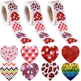 500pcs/roll Valentines Day Stickers Love Heart Sticker Birthday Decorative Seal Self-Adhesive Labels Party Supplies JK2101KD