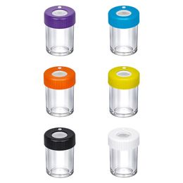 Colorful Portable USB LED Lighting Magnifier Multi-function Dry Herb Tobacco Spice Miller Seal Storage Jars Container Bottle Stash Case DHL