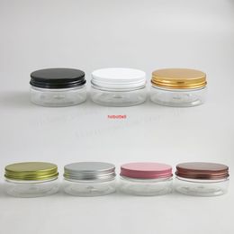 high qualtity24 x 50g Travel Empty Transparent Pet Cream Jar Pot With Metal Lids with PE Pad 5/3oz Cosmetic Container Thread size 67mm