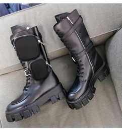 Designer mulas Princetown Inverno Europeus E Americanos couro alta Versão Thick parte inferior larga Aumento Casual Sports Casal boots2 Militar