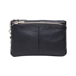 Genuine Leather Coin Purse Female New Style Euro Fashion Trend Cowhide Zipper Card Coin Bag Mini Wallet