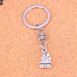 Fashion Keychain 21*11mm castle house Pendants DIY Jewellery Car Key Chain Ring Holder Souvenir For Gift