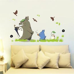 Simpatico cartone animato Totoro Adesivi murali Casa Soggiorno Impermeabile Decalcomanie rimovibili Bambini Nursery Room Decorazione Carta da parati 201130