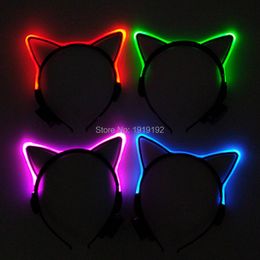 Costume Accessories Funny Glow Party Supplies LED Light up Headwear Flashing Headband Birthday Party Accessories Cute Cat Ear Headband