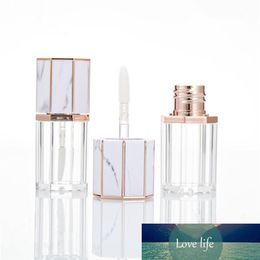 2 Pcs 5ml Premium Empty White Marble Cap Clear Plastic Lip Gloss Tube Travel Refillable Bottles Cosmetic Container 2020 New