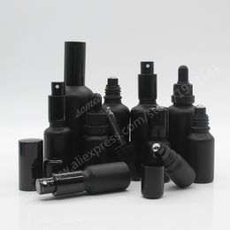 5ml,10ml,15ml,20ml,30ml,50ml,100ml Frosted Black Glass Dropper Bottle ,Glass Bottle With Roll On,Matt Black Glass Sprayer Bottle 201013