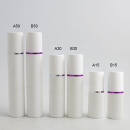 20 x 15ml 30ml 50ml White PP Portabl Fashion Empty Cosmetic Airless Bottle Plastic Treatment Pump Travel Bottles Containers