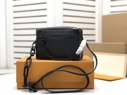 Mini Soft Trunk Cross Body Bags for Men and Women Fashion Leather Crossbody Bag 44735 Handbag Shoulder Purses Wallets High Quality 44480 With Orange Chain