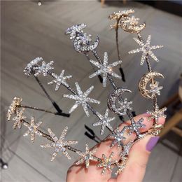 2020 New Fashion Beautiful Star Moon Silver Gold Hair Band For Women Unique Girls Headband Wedding Hair Accessories Gifts LJ200903