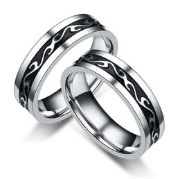 anelli a fascia con drago in acciaio inossidabile nero per uomo donna gioielli di moda regalo e nave di consegna sabbiosa