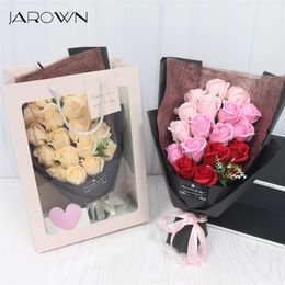 JAROWN Artificial Soap Flower Rose Bouquet Gift Bags Valentine's Day Birthday Gift Christmas Wedding Home Decor Flower Flores 201222