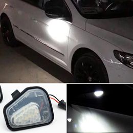 2Pcs Canbus LED Side Mirror Puddle Lights Lamp for VW Volkswagen Jetta 10-15/EOS 09-11/Passat B7 2010~/CC 09-12/Scirocco 09-14
