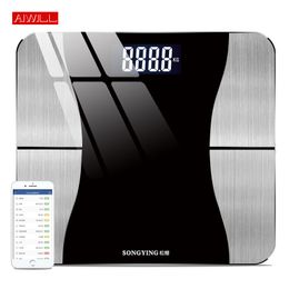 AIWILL 2019 New Home Smart Bluetooth Fat Weight Health Electronic Bathroom Scale Gift for women Y200106