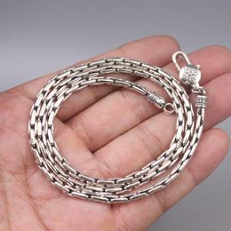 Chains Real S925 Sterling Silver Necklace Snake Bamboo Crisscross Figure Anchor Link Chain 3.5mm W