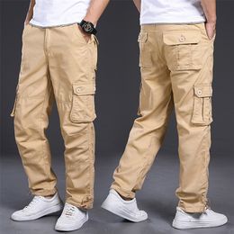 Autumn Men Trouser Cargo Pants Men Multi-Pockets Pants Korean Streetwear Outdoor Tactical Pants Military Work Trousers Thin 201109