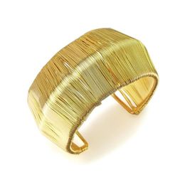 Wire Cuff Bracelets Bangles Gold Colour Wide Statement Afican Bangles Jewellery 2021 New Handmade Accessories