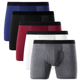 /lot Men Long Leg Boxer Cotton Men Underwear Underpants Boxer Shorts calzoncillos hombre marca European Size S M L XL LJ201110