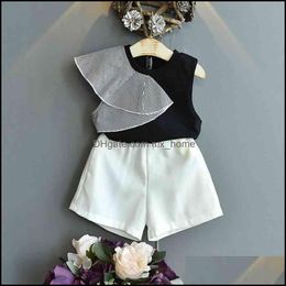 Clothing Sets Baby & Kids Baby, Maternity Cute Children Clothes Summer Lotus Leaf Sleeve Amp Shorts 2 Piece Fashion Korean Little Girls Cost
