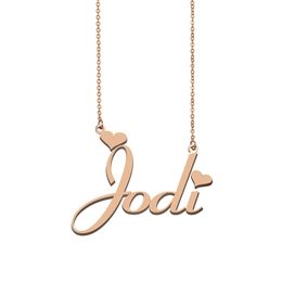 Jodi name necklaces pendant Custom Personalized for women girls children best friends Mothers Gifts 18k gold plated Stainless steel