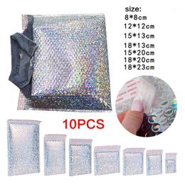 10pcs Silver Thickness Laser Bubble Envelopes Bag Clothing Colourful Aluminium Foil Film Shockproof Storage Bags