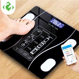 Body Fat Scale Smart Wireless Digital Bathroom Weight Scale Body Composition Analyzer With Smartphone App Bluetooth GUANYAO H1229