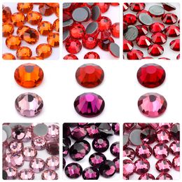 Loose Diamonds Red Series Glass Strass Hotfix Rhinestones Iron On Crystal Hot fix Rhinestone For Fabric Garment