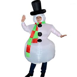 Party Masks Christmas Inflatable Snowman Costume Suit For Adults Halloween Cosplay FP81