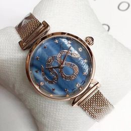 Brand quartz wrist Watch for Women Lady Girl snake style metal steel band Watches G62