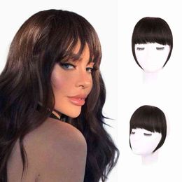 3PC Clip in Bangs Real Human Hair Thick Bangs Fringe with Temples for Women Natural Flat Neat Bangs Hair Clip Extension W220308