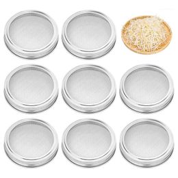 8 Pack Stainless Steel Sprouting Jar Lid Kit For Wide Mouth Mason Jars,Strainer Sn Canning Jars And Seed