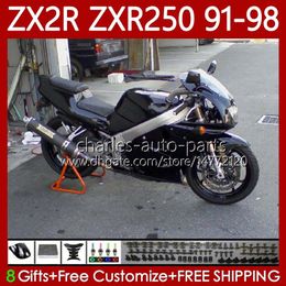 Glossy Black Body For KAWASAKI NINJA ZX2R ZXR250 ZX 2R 2 R R250 ZXR 250 89-98 85No.1 ZX-2R ZXR-250 91 92 93 94 95 96 97 98 ZX-R250 1991 1992 1993 1994 1995 1996 1997 1998 Fairing