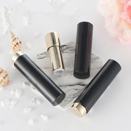 Empty Lipstick Tube Matte Black Gold Lip Gloss Round Shape Homemade DIY Balm Cosmetic Packaing Containers for Girl 200pcs