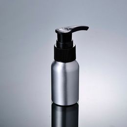 30ml Aluminium metal bottle with white clear black pump lotion emulsion serum essence foundation skin care cosmetic packing