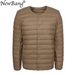 NewBang Brand Men's Down Jacket Ultra Light Down Jacket Men Slim Windproof Portable Lightweight Coat Warm Liner 201225