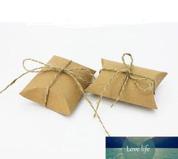 Hot Event Cute Kraft Paper Pillow Favour Gift Box Wedding Party Favour Gift Candy Boxes Paper Gift Box Bags Supply SN1326