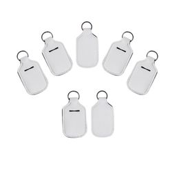 30ml Hand Sanitizer Bottle Holder Keychain Neoprene Liquid Soap Bottle Holder Keychain Blank White and Soft Ball Printing Colors
