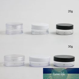 300 x Travel 20g 30g 20ml 30ml 1oz round plastic clear cosmetic loose power jars cute cosmetic jars with black clear white lid