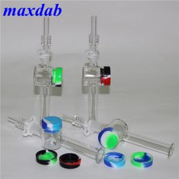 Glass Oil Burner Pipes Kit with Silicone Container Reclaimer 10mm Male for water pipe Bongs dab rig