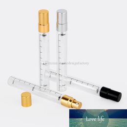 10ML Scale Perfume Bottle with Gold/Silver/Black Atomizer Empty Clear Glass Perfume Package Container