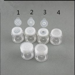 Free Shipping 5 ml Transparent Plastic Packaging Bottles Porous Plug loose Glitter Eye Powder Empty Cosmetic Containers 50 pcs