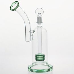 28cm Green Glass bong glass smoking pipe with Tire percolaters 14.4 mm joint free shipping Hookahs in stock Bongs