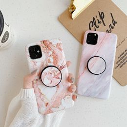 Fashion Marble Stone Cell Phone Cases for iPhone 14 13 12 11 Pro Max X XS XR 8 7 6S Plus Soft TPU Case with Bracket DHL