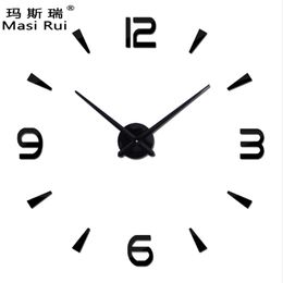 special large diy clock modern design Living Room quartz 3d big acrylic wall watch clocks mirror stickers home decor 201212