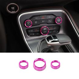 Pink Car Switch Ring Auto Air conditioning Switch Ring For Dodge Challenger /Charger 2015+ Interior Accessories