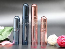 Top Quality 6ml 12ml Mini Perfume Bottle Atomizer Spray Empty Travel Refillable Bottles 6 Colors Luxury Great Gifts for Women