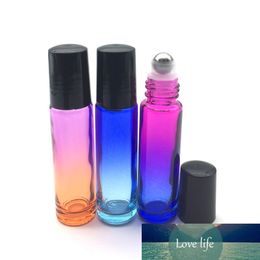 6pcs Empty 10ml Essential Oil Roll On Glass Bottle 10cc Gradient Colour Perfume Roller Ball Thick Glass Durable For Travel Free S