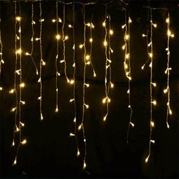 4m led curtain icicle string lights fairy Christmas home party decoration fairy lights led for Wedding new year Y200903