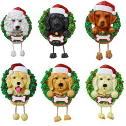 -DHL 2020 Schöne Hunde DIY Name Nachricht Anhänger Weihnachten Ornamente PVC Pet Hund Anhänger Neue Weihnachtsbaum Anhänger