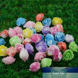 Wholesale- 20pcs/lot 2.5cm Cheap Foam Spotted Mini Artificial Rose Flower Head For Wedding Car Valentine's day Decoration DIY